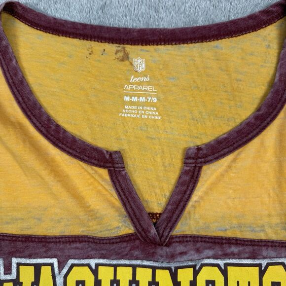 Washington Shirt Women’s Medium Red Gold NFL Sports Logo V-Neck - Picture 8 of 9